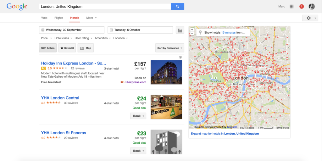 Google Hotel Finder